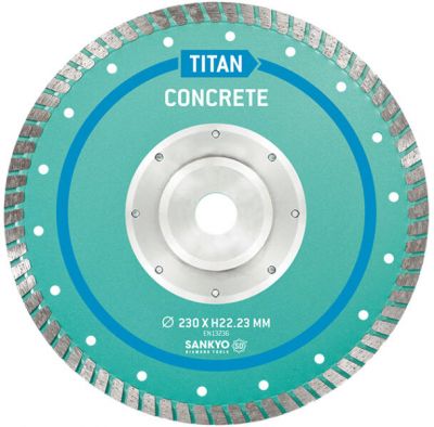 SANKYO DISC DIA PENTRU BETON FARA ARMATURA Փ230X22,23MM CU FLANSA TIP TITAN ― Diamantat.ro